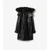 Abnehmbarer Lederparka mit Fransenbesatz