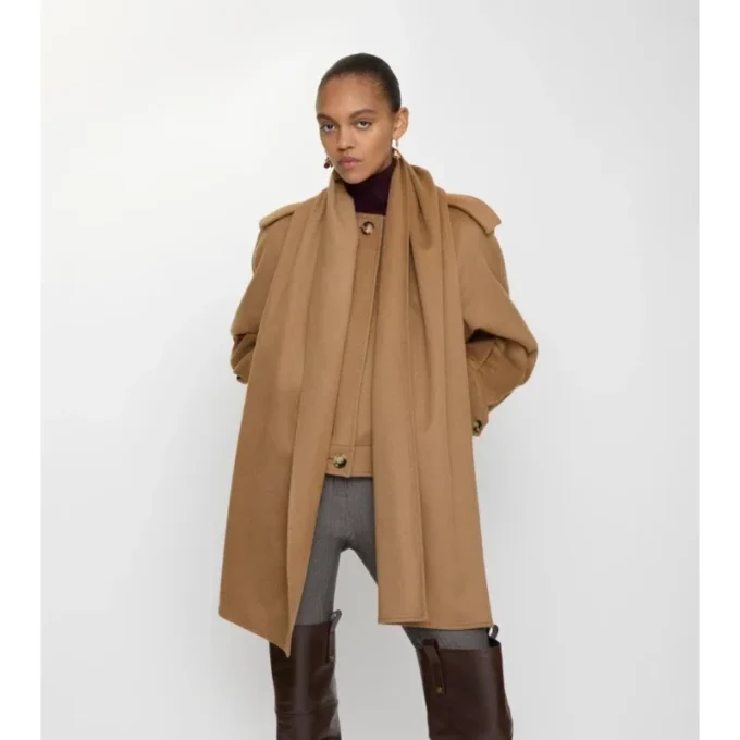 Abnehmbarer Schal Kaschmirjacke