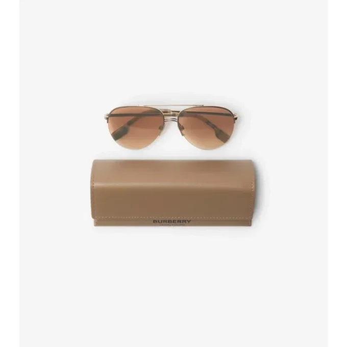 Aviator-Sonnenbrille mit Karomuster