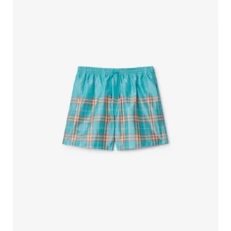 Badehose mit Farbverlauf im Karomuster