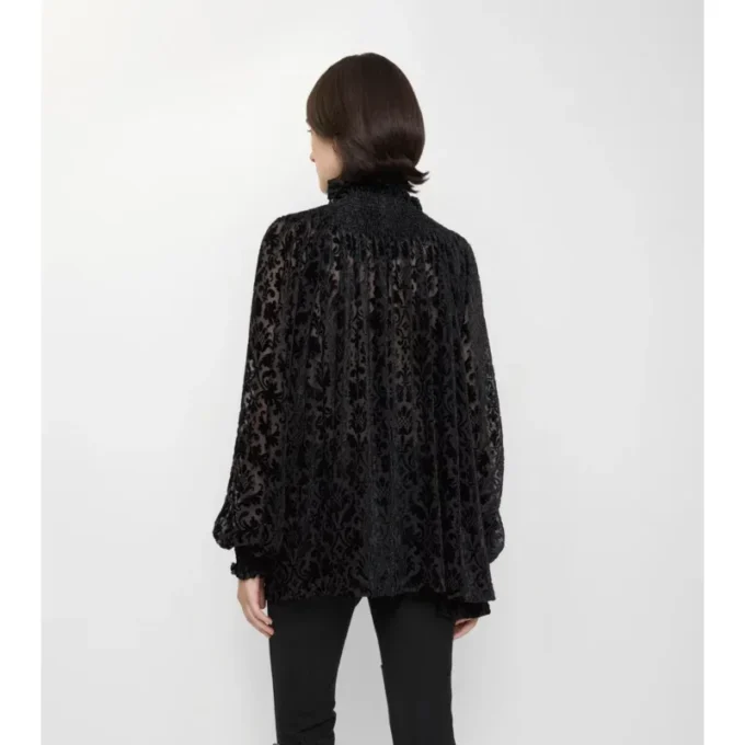 Barocke Bluse aus Seidenmisch-Samt
