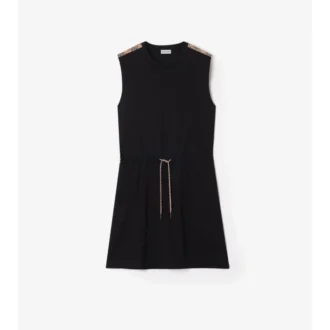 Baumwoll-Jersey-Kleid mit Karomuster