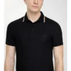 Baumwoll-Poloshirt mit Karobordüre