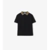 Baumwoll-Poloshirt mit Karokragen