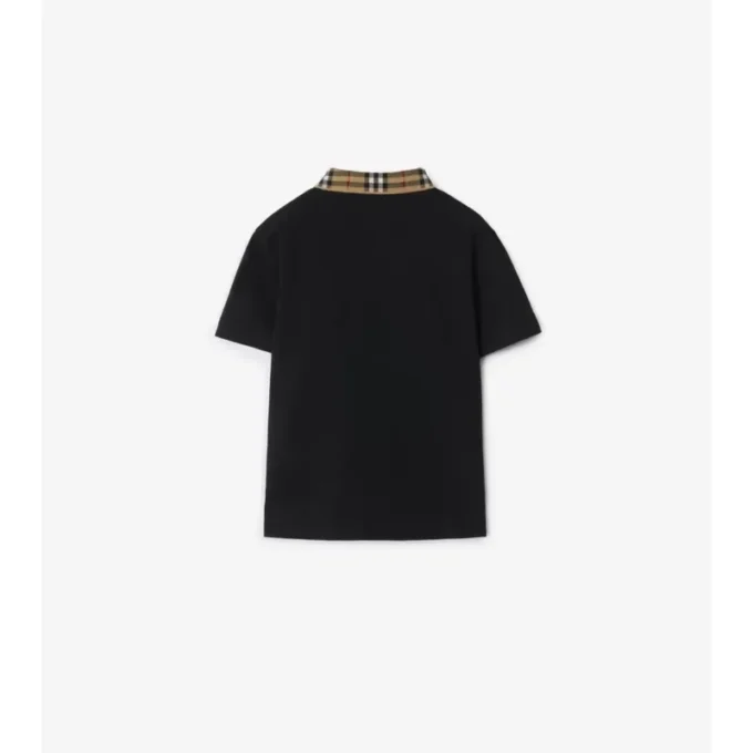 Baumwoll-Poloshirt mit Karokragen