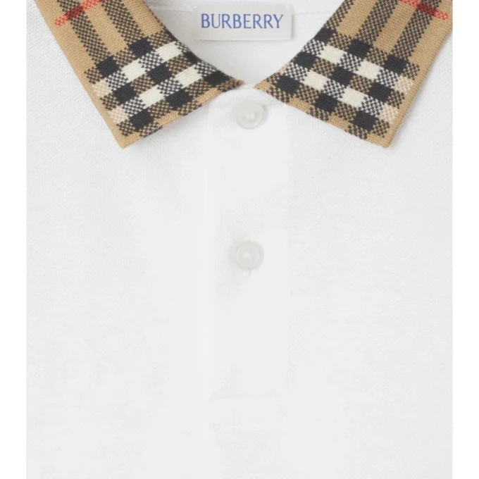 Baumwoll-Poloshirt mit Karokragen