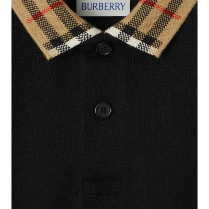 Baumwoll-Poloshirt mit Karokragen