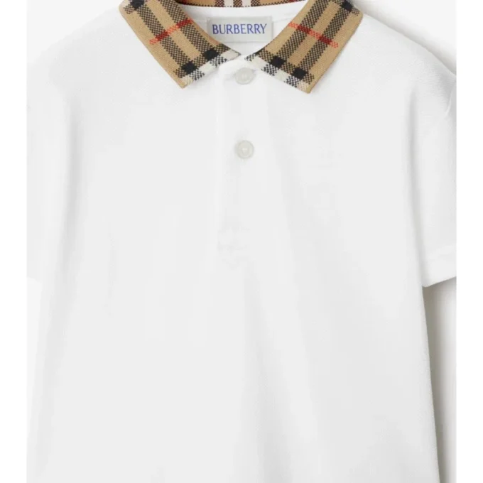 Baumwoll-Poloshirt mit Karokragen