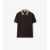 Baumwoll-Poloshirt mit Karomuster am Kragen