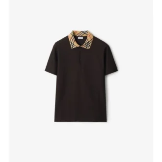Baumwoll-Poloshirt mit Karomuster am Kragen