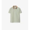 Baumwoll-Poloshirt mit Karomuster am Kragen