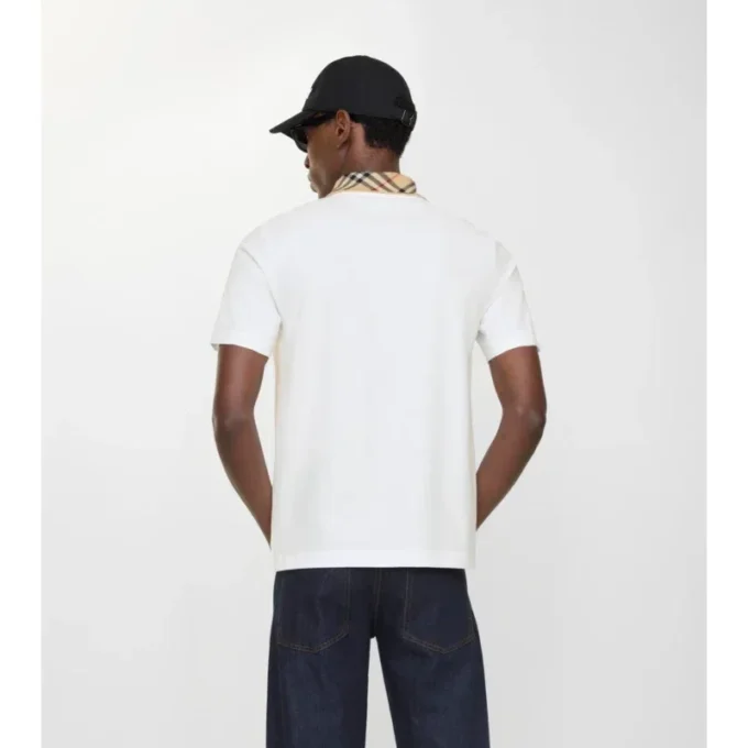 Baumwoll-Poloshirt mit Karomuster am Kragen