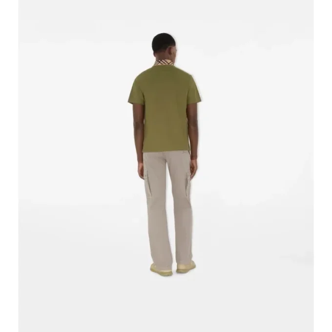Baumwoll-Poloshirt mit Karomuster am Kragen