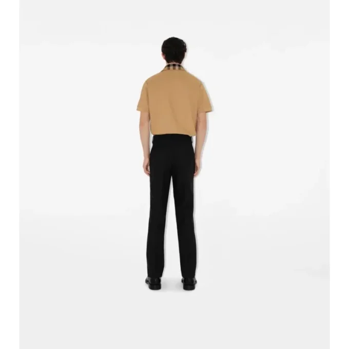Baumwoll-Poloshirt mit Karomuster am Kragen