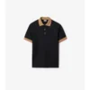 Baumwoll-Poloshirt mit Logo am Kragen