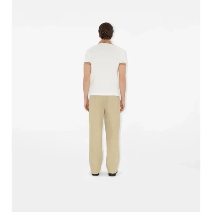 Baumwoll-Poloshirt mit Logo am Kragen