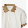 Baumwoll-Poloshirt mit Logo am Kragen