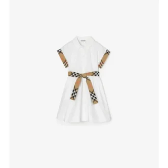 Baumwoll-Shirt-Kleid mit Karomuster
