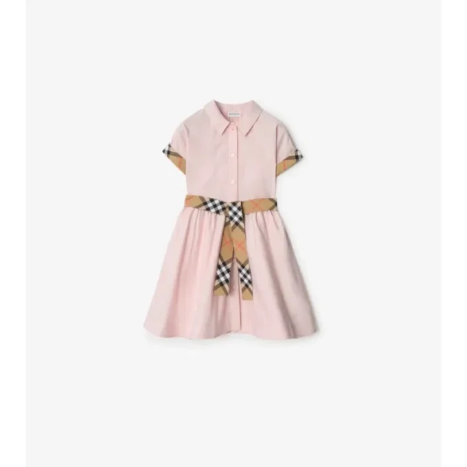 Baumwoll-Shirt-Kleid mit Karomuster