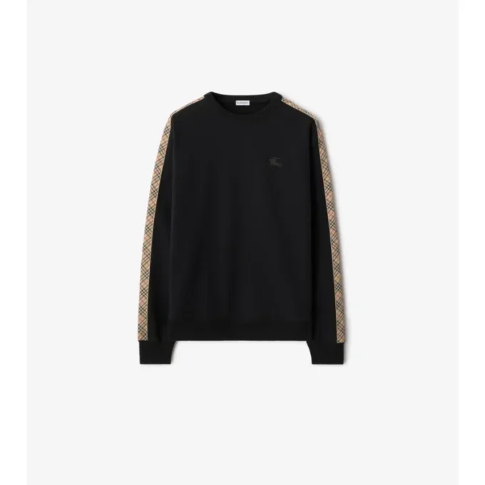 Baumwoll-Sweatshirt mit Karomuster