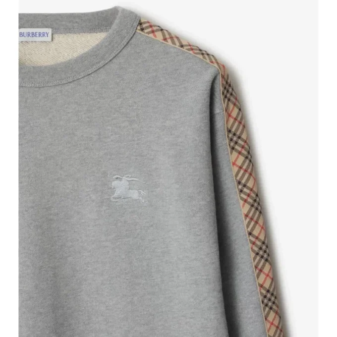 Baumwoll-Sweatshirt mit Karomuster