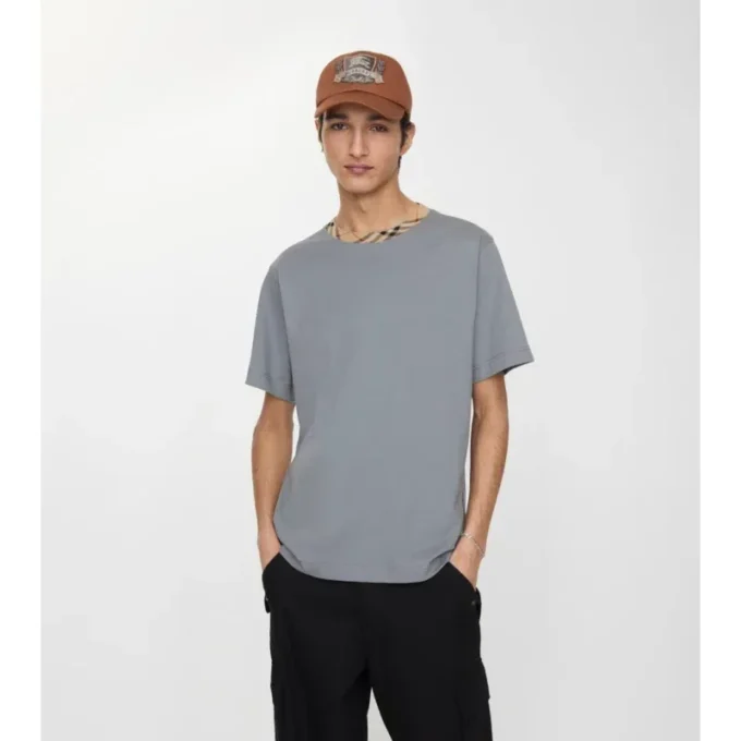 Baumwoll-T-Shirt mit Karomuster