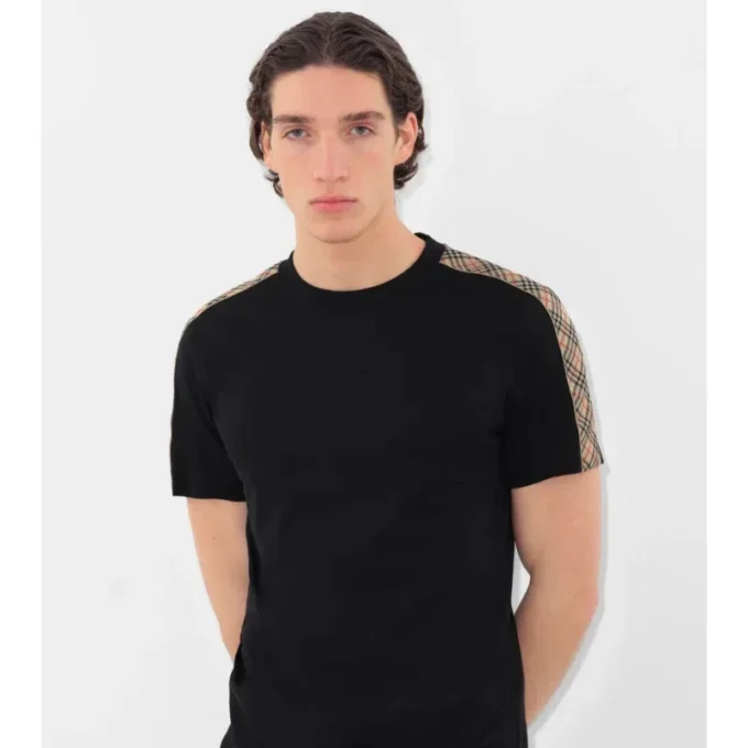 Baumwoll-T-Shirt mit Karomuster