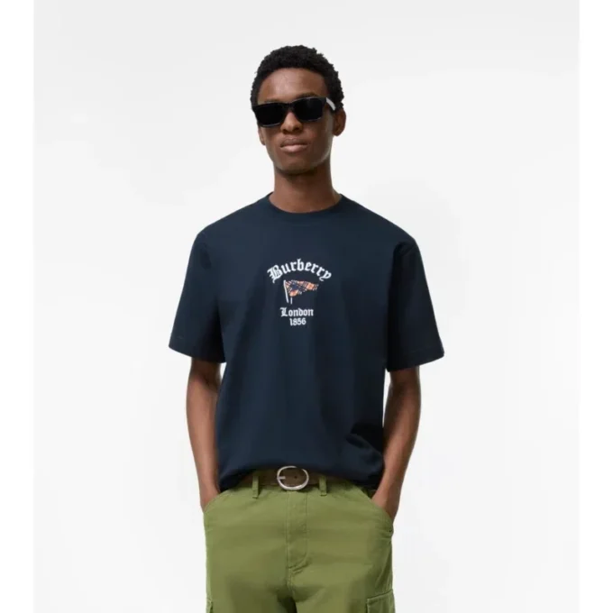Baumwoll-T-Shirt mit Karomuster