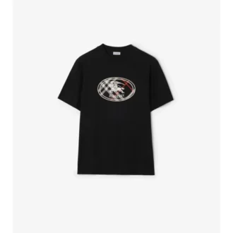 Baumwoll-T-Shirt mit Knight-Stamp-Karomuster