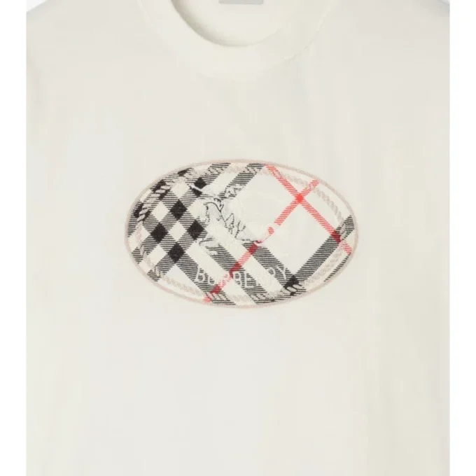 Baumwoll-T-Shirt mit Knight-Stamp-Karomuster