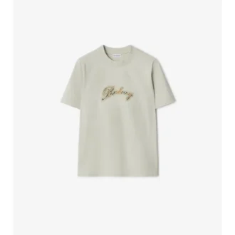 Baumwoll-T-Shirt mit kursivem Logo im Karomuster