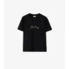 Baumwoll-T-Shirt mit kursivem Logo im Karomuster