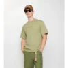 Baumwoll-T-Shirt mit kursivem Logo im Karomuster