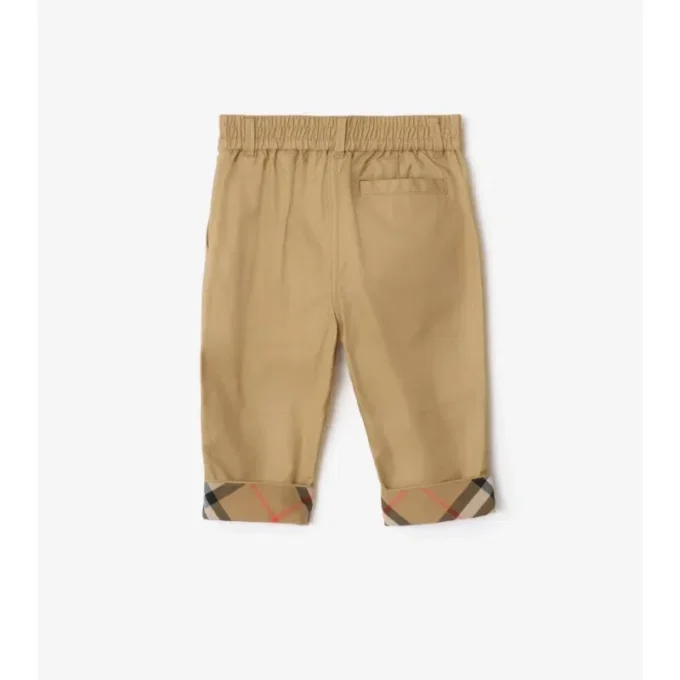 Baumwollhose mit Karomuster und Umschlag