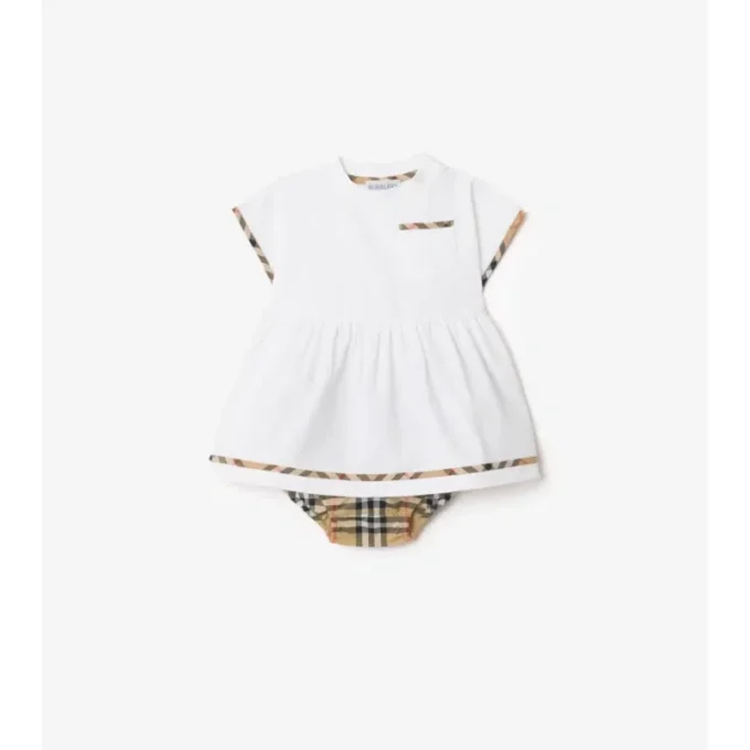 Baumwollkleid mit Karomuster und Bloomers
