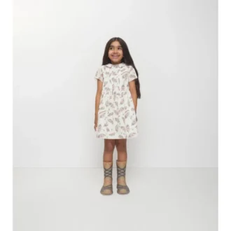 Baumwollkleid mit Regenschirm-Motiv