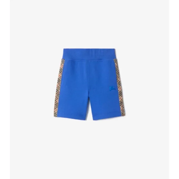 Baumwollshorts mit Karobordüre