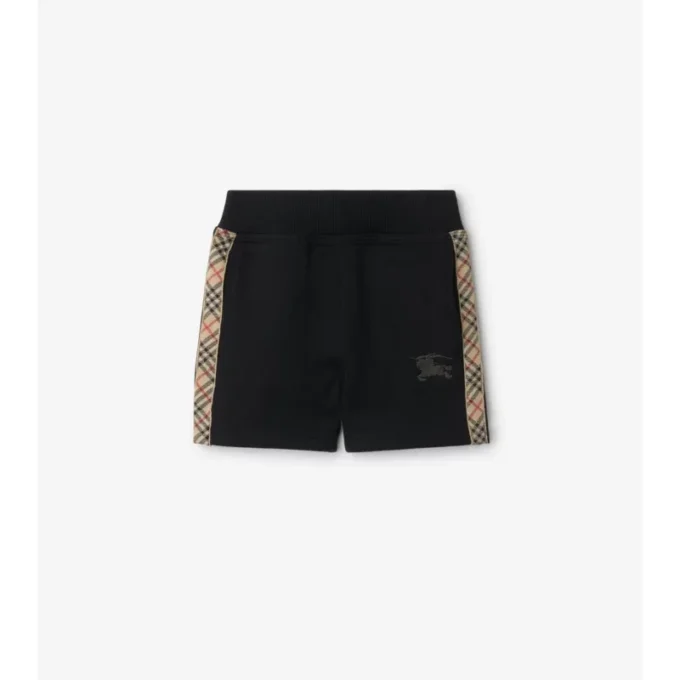 Baumwollshorts mit Karobordüre
