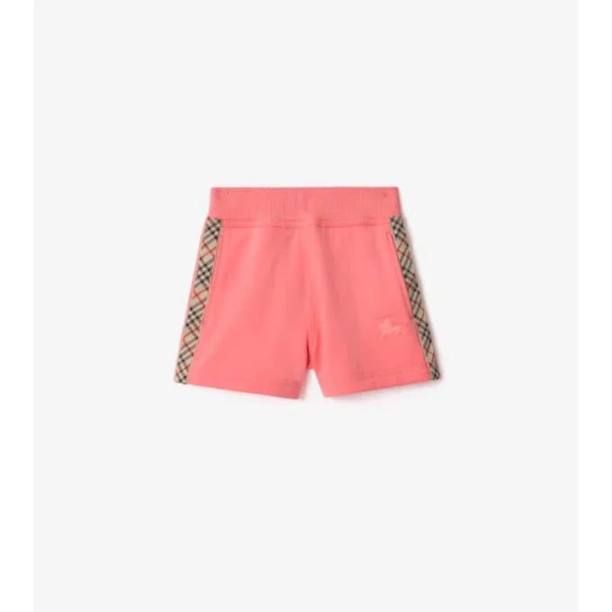 Baumwollshorts mit Karobordüre