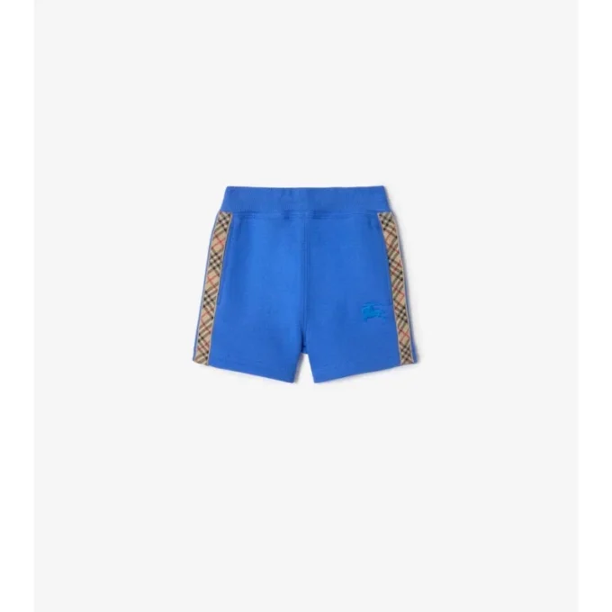 Baumwollshorts mit Karobordüre