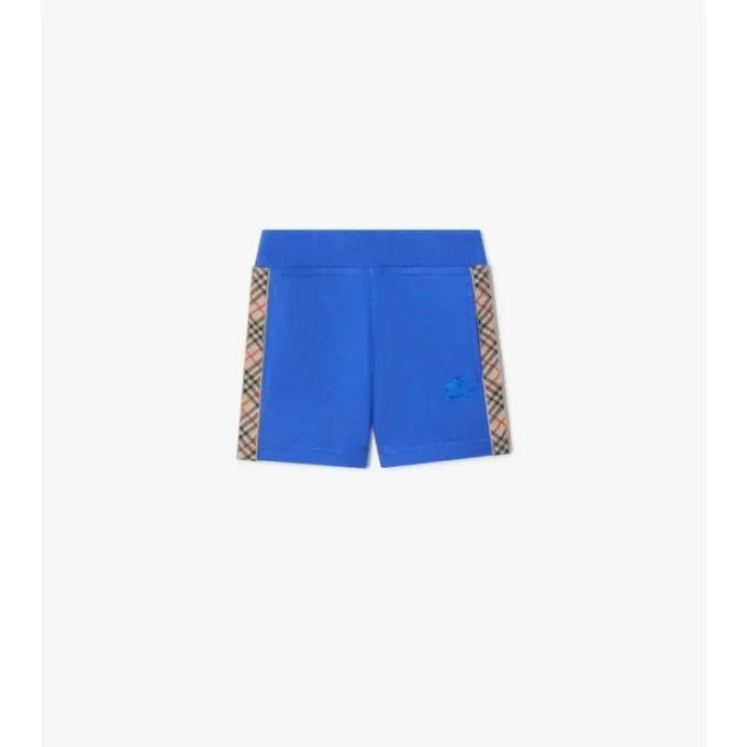 Baumwollshorts mit Karobordüre