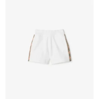 Baumwollshorts mit Karobordüre