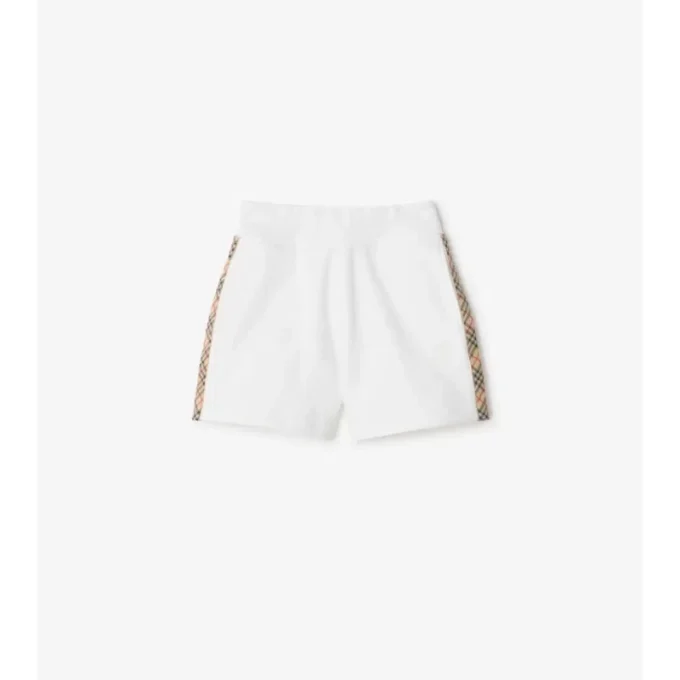 Baumwollshorts mit Karobordüre