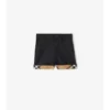 Baumwollshorts mit Karomuster und Umschlag