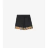 Baumwollshorts mit Karomuster und Umschlag