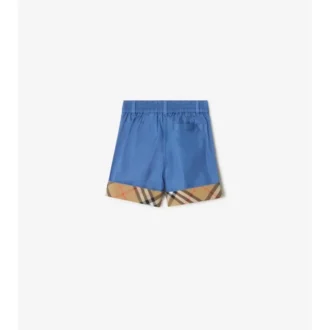 Baumwollshorts mit Karomuster und Umschlag