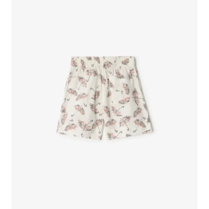Baumwollshorts mit Regenschirm-Motiv