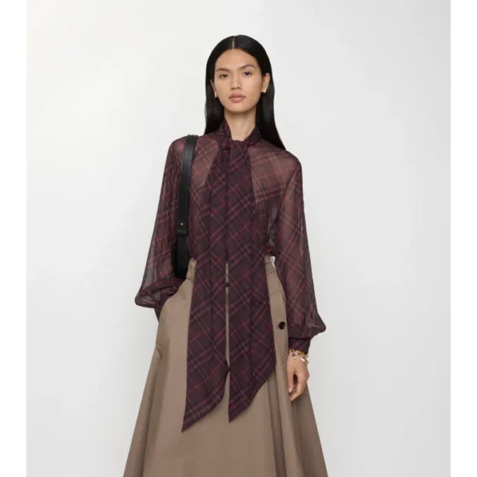 Bluse aus Seide mit Karomuster