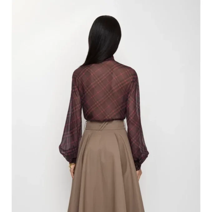 Bluse aus Seide mit Karomuster