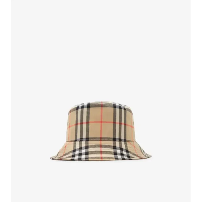 Bucket Hat aus Baumwolle mit Karomuster